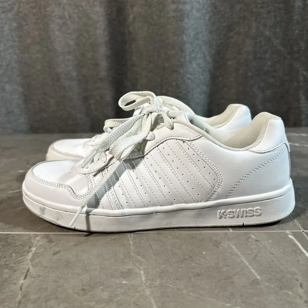K-SWISS SHOES MEN LOW COURT PALISADES WHITE LEATHER 06931-117 US 10 EU 43 B28